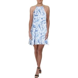 SHOW ME YOUR MUMU blue white tropical dress NEW  S